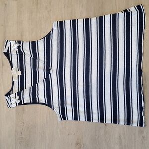 Michael Kors Navy/white Stripe Sleeveless Tank Size S